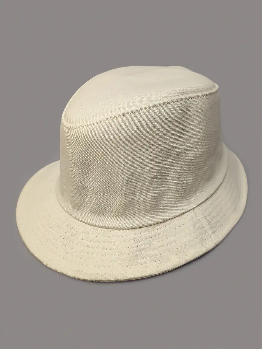 کلاه شاپو سفید کتان