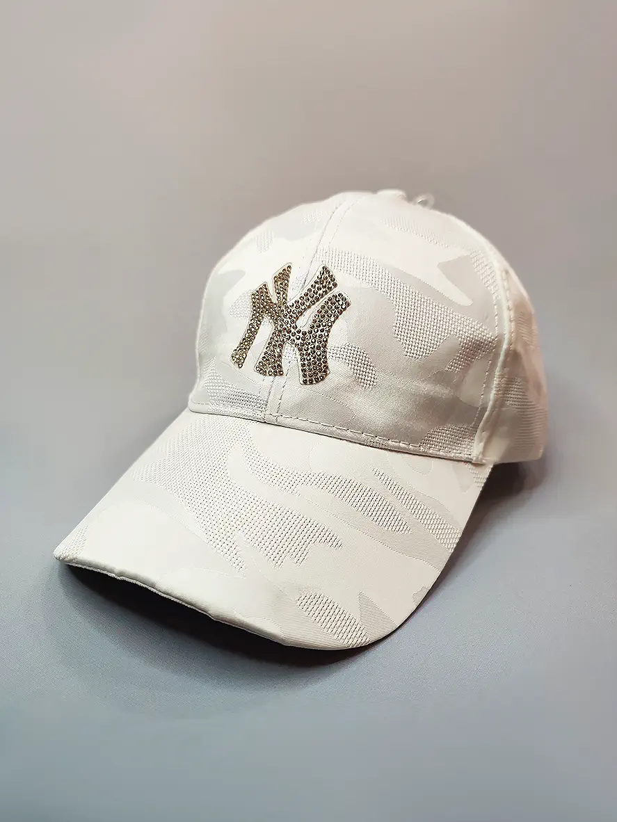 خرید کلاه نگین دار NY سفید