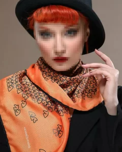 روسری کوتاه فانتزی نارنجی