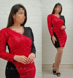 لباس محفلی قرمز کوتاه