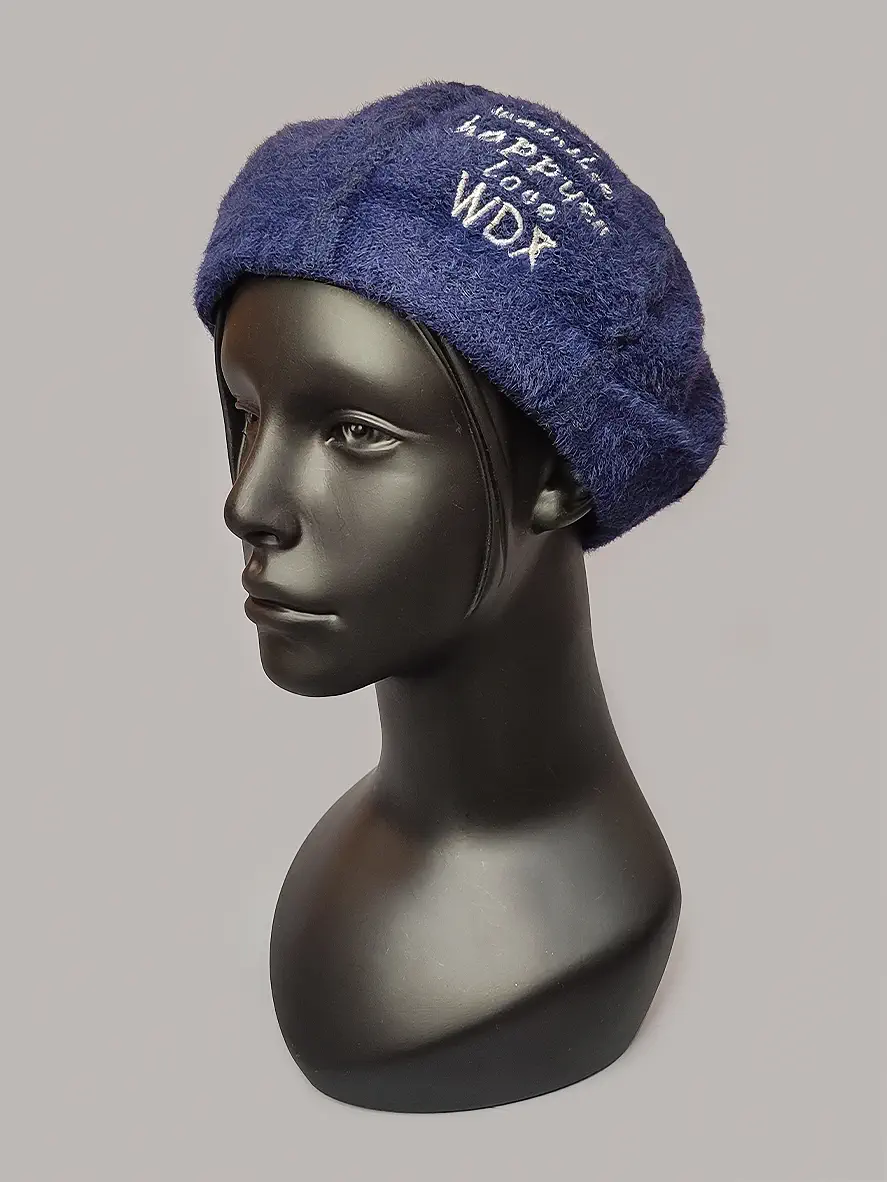کلاه برت موهر سرمه ای طرح WDX کد 9634