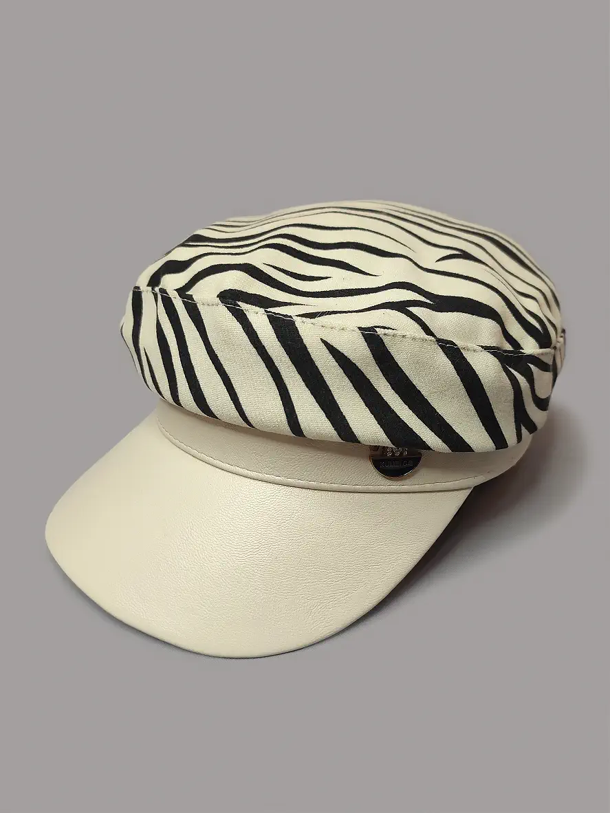 کلاه کاپیتانی لاکچری طرح Zebra کد 8215