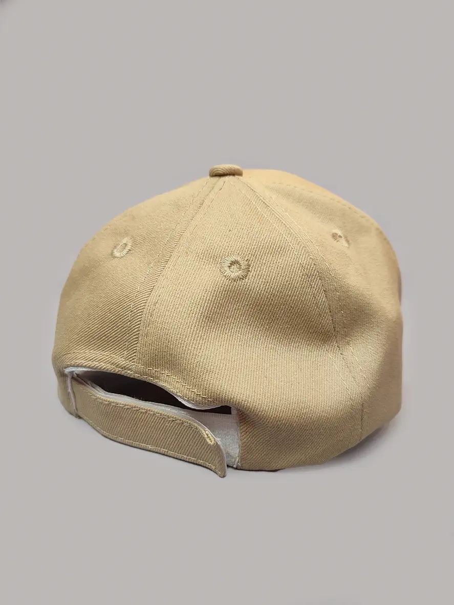 کلاه کپ کتان ساده رنگ کرم کد 1719