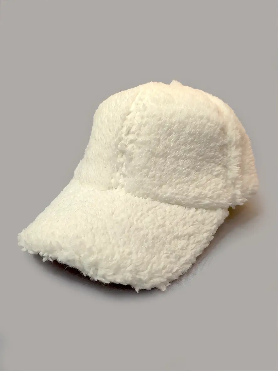 کلاه کپ تدی سفید ساده