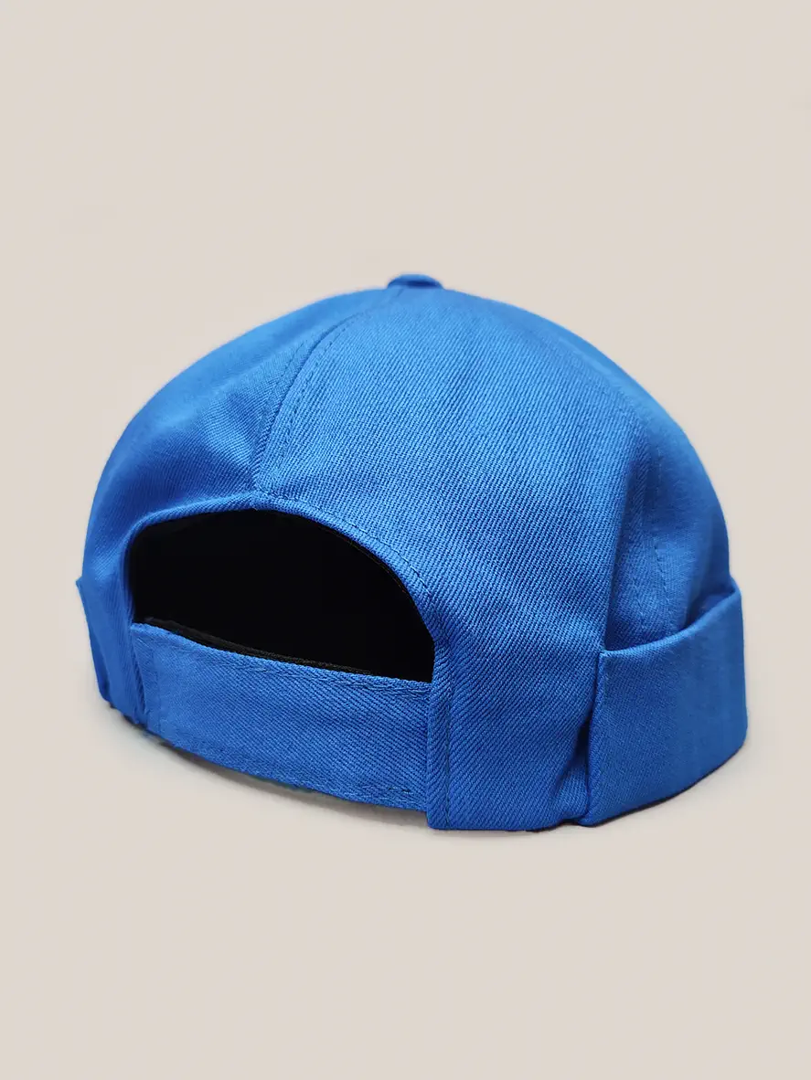 کلاه لئون رنگ آبی کتان پشت چسبی