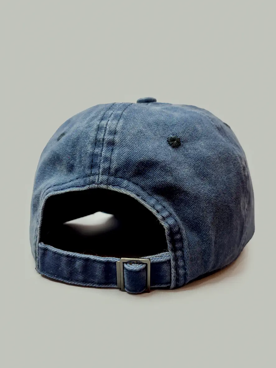 کلاه بیسبالی جین رنگ آبی سنگ شور ساده