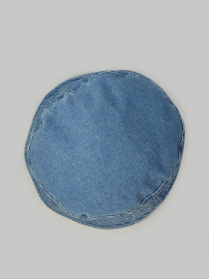 کلاه باکت جین آبی طرح ساده کد 9922