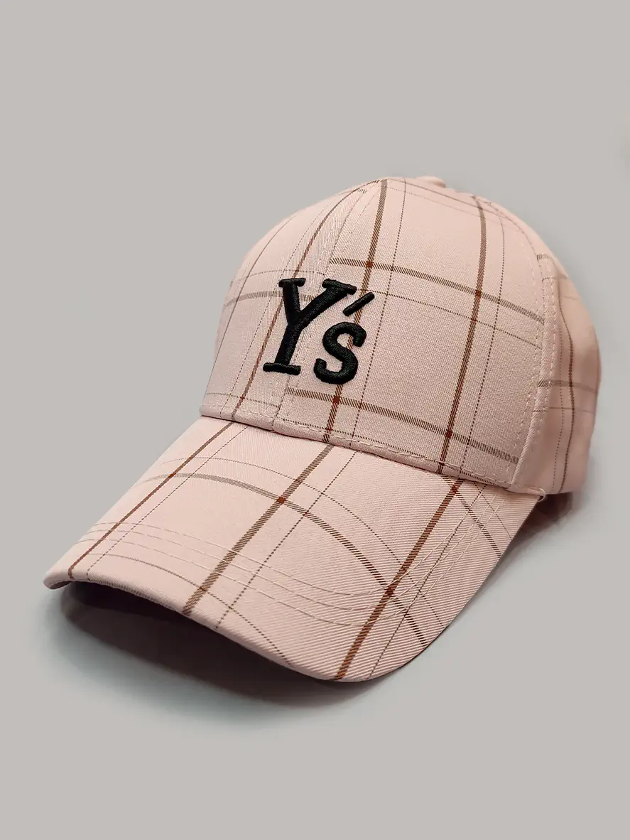 کلاه کپ صورتی چهارخونه Y's