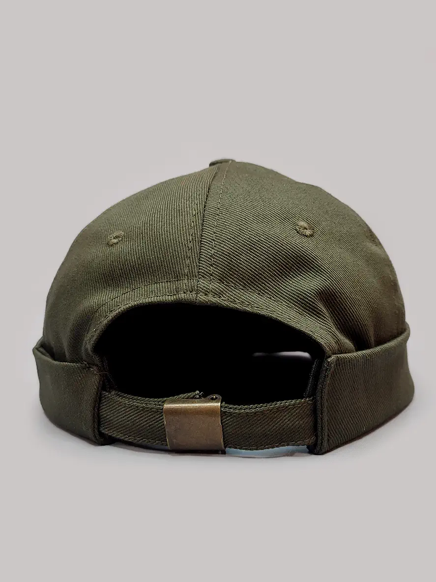 کلاه لئونی کتان طرح بغل NY سبز ارتشی کد 2087