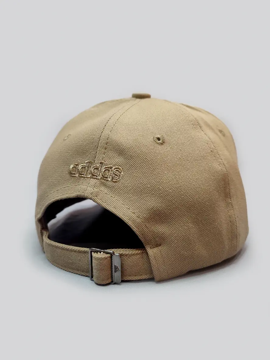 کلاه کپ رنگ کرم تیره کتان زاپ دار مدل Adidas کد 9152