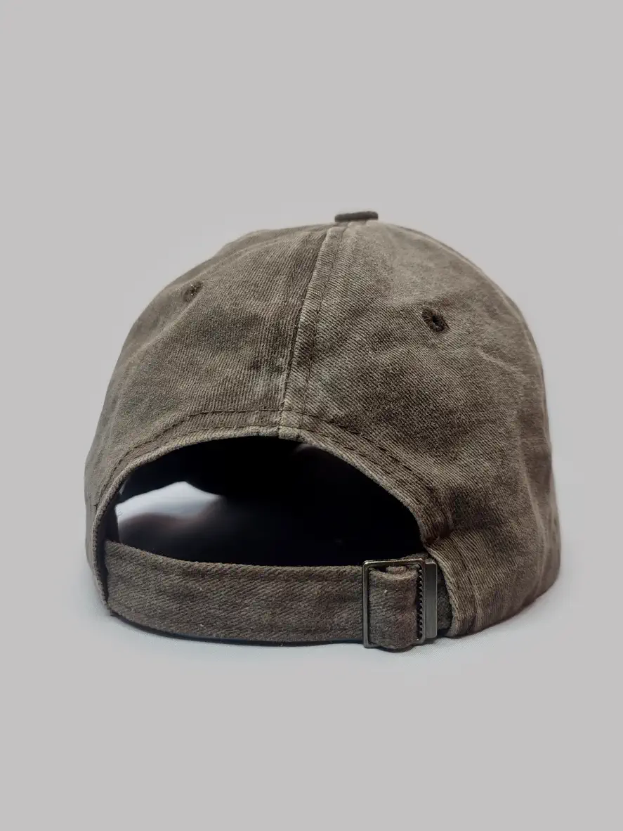کلاه کپ جین سنگ شور طرح ساده رنگ قهوه ای کد 4762