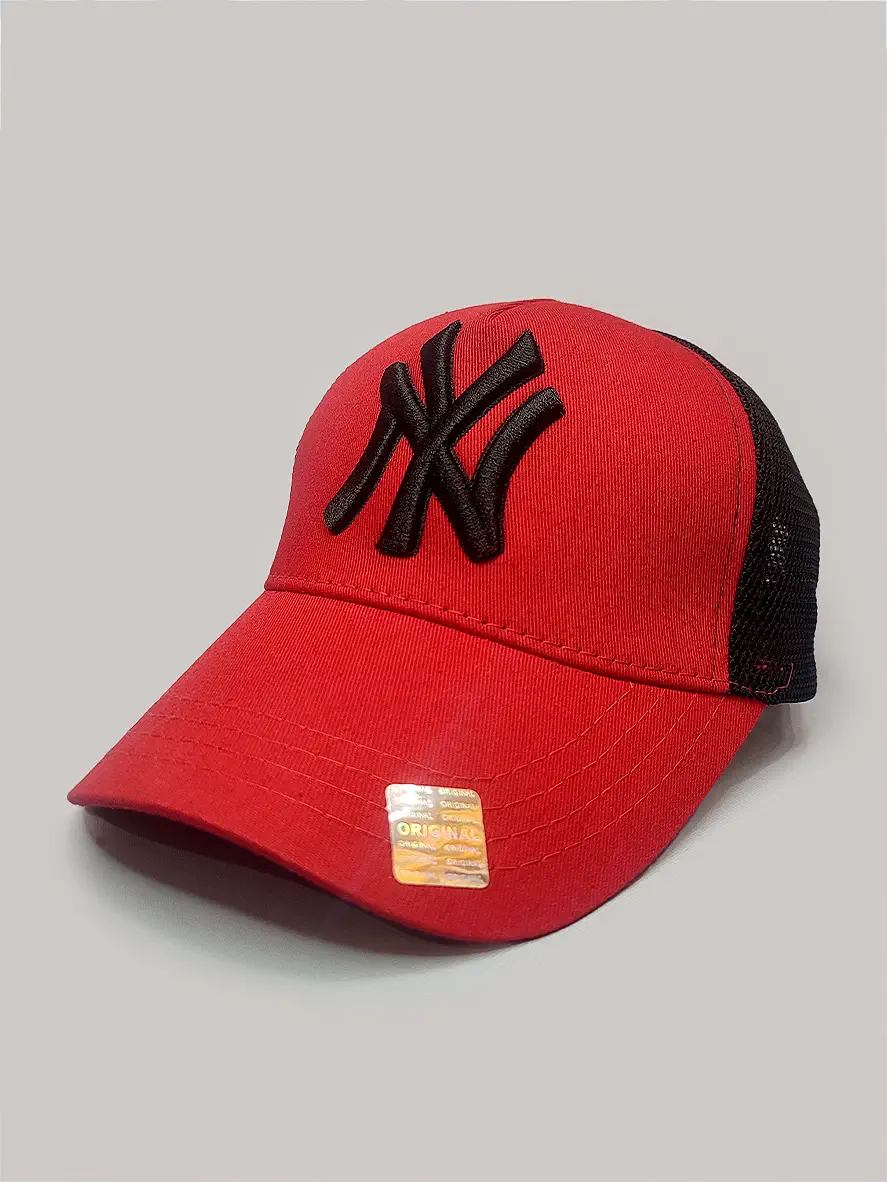 کلاه کپ NY قرمز پشت توری