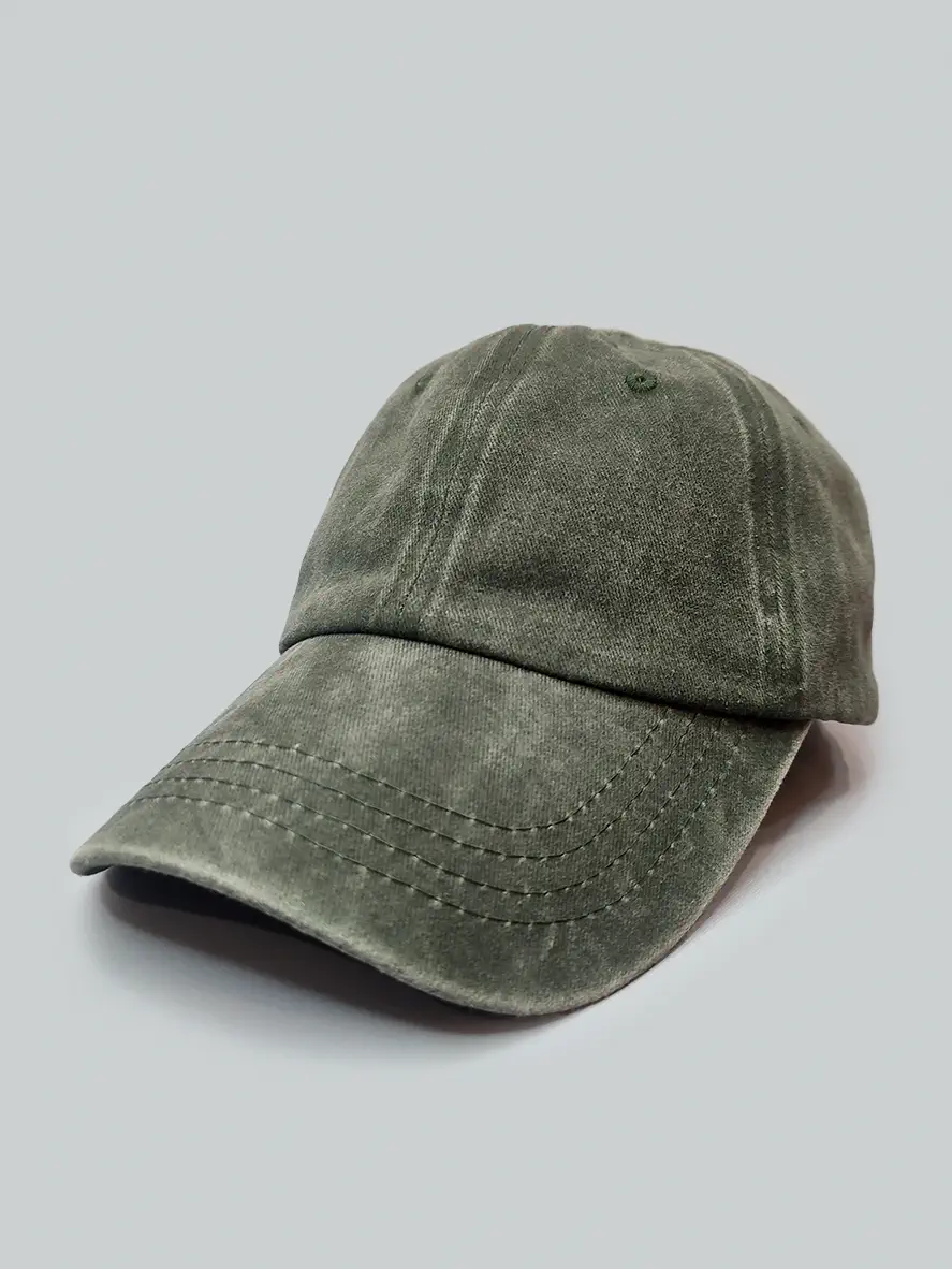 کلاه کپ جین ساده سبز