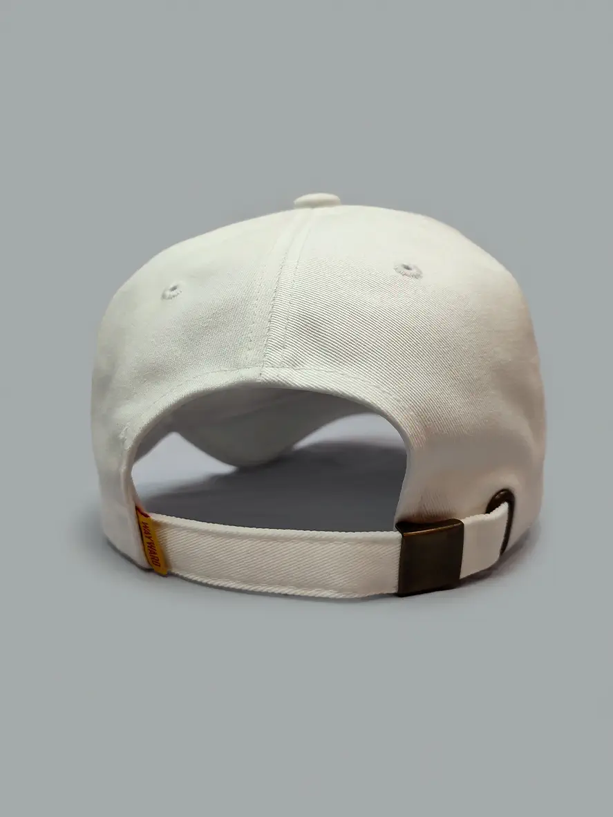 کلاه کپ کتان سفید طرح GOOD کد 1202