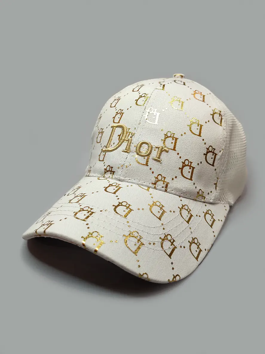 کلاه کپ سفید پشت تور Dior