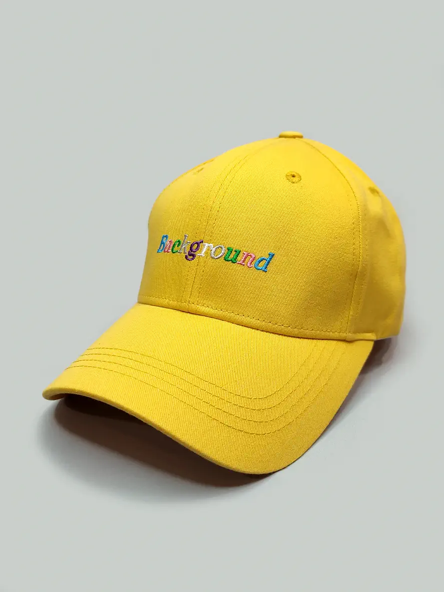کلاه کپ کتان زرد مدل Background