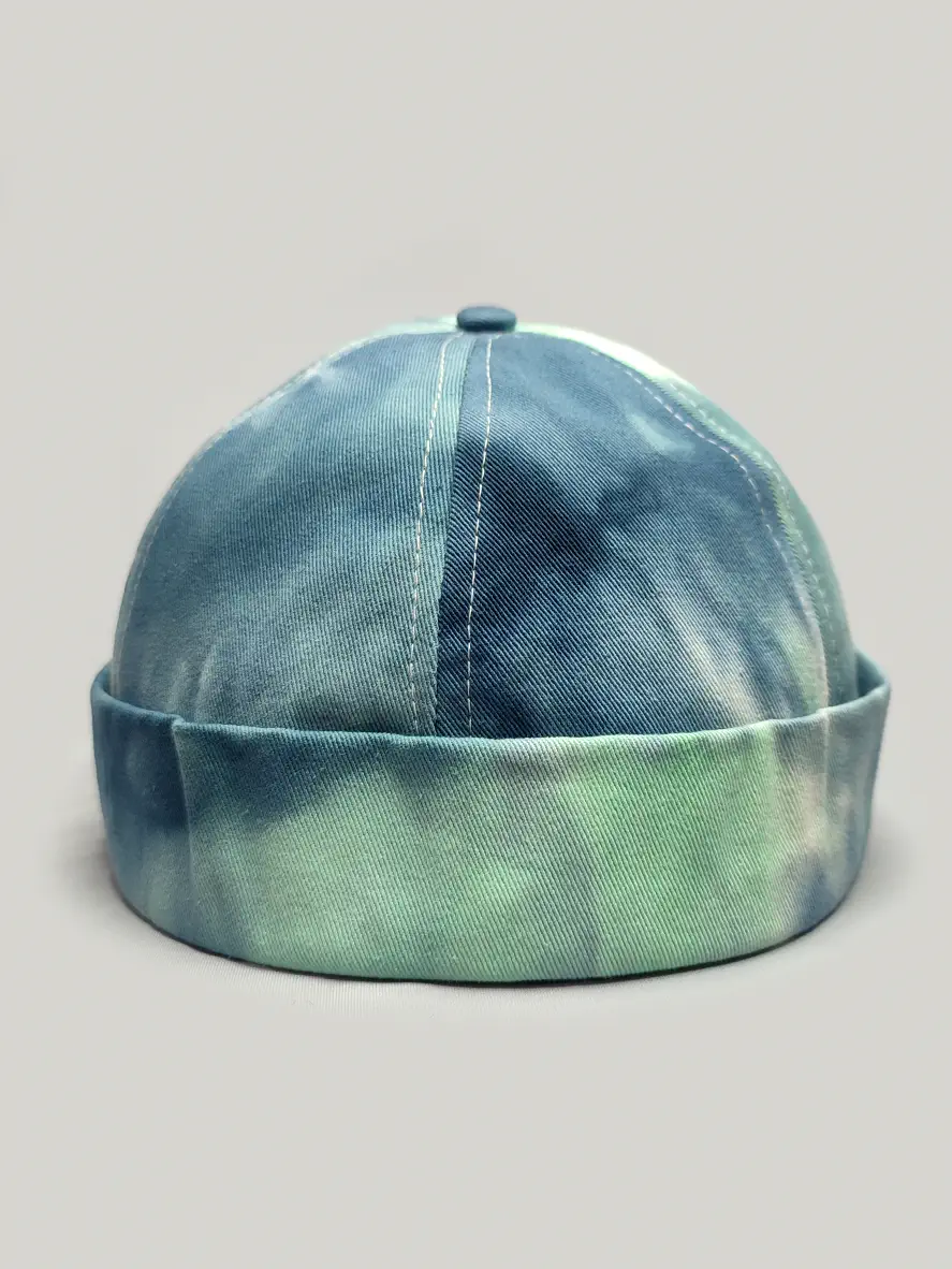 کلاه لئونی آبرنگی سبز آبی