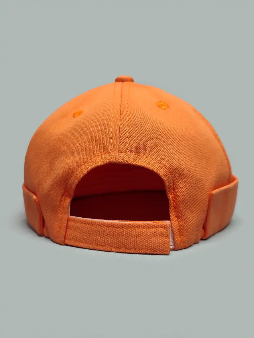 کلاه لئونی کتان نارنجی طرح TOMORROW کد 3792
