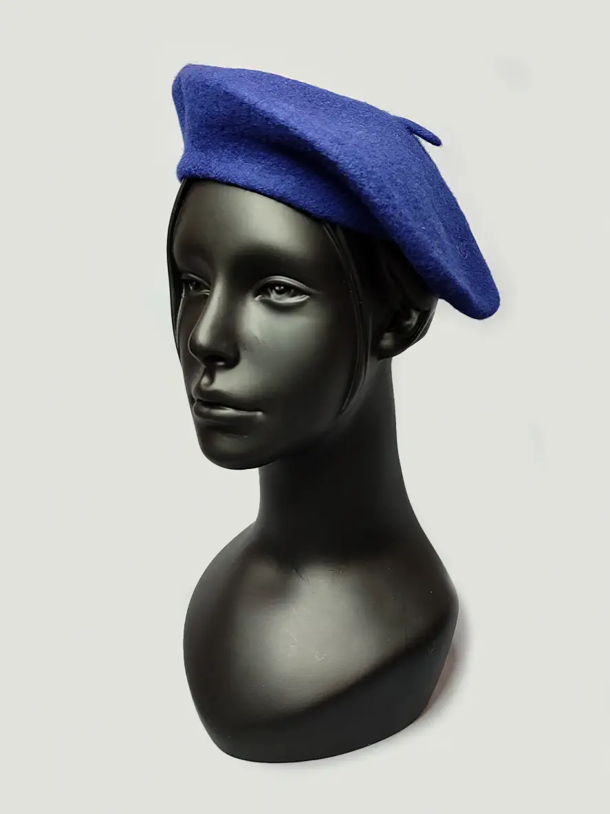 کلاه فرانسوی نمدی آبی