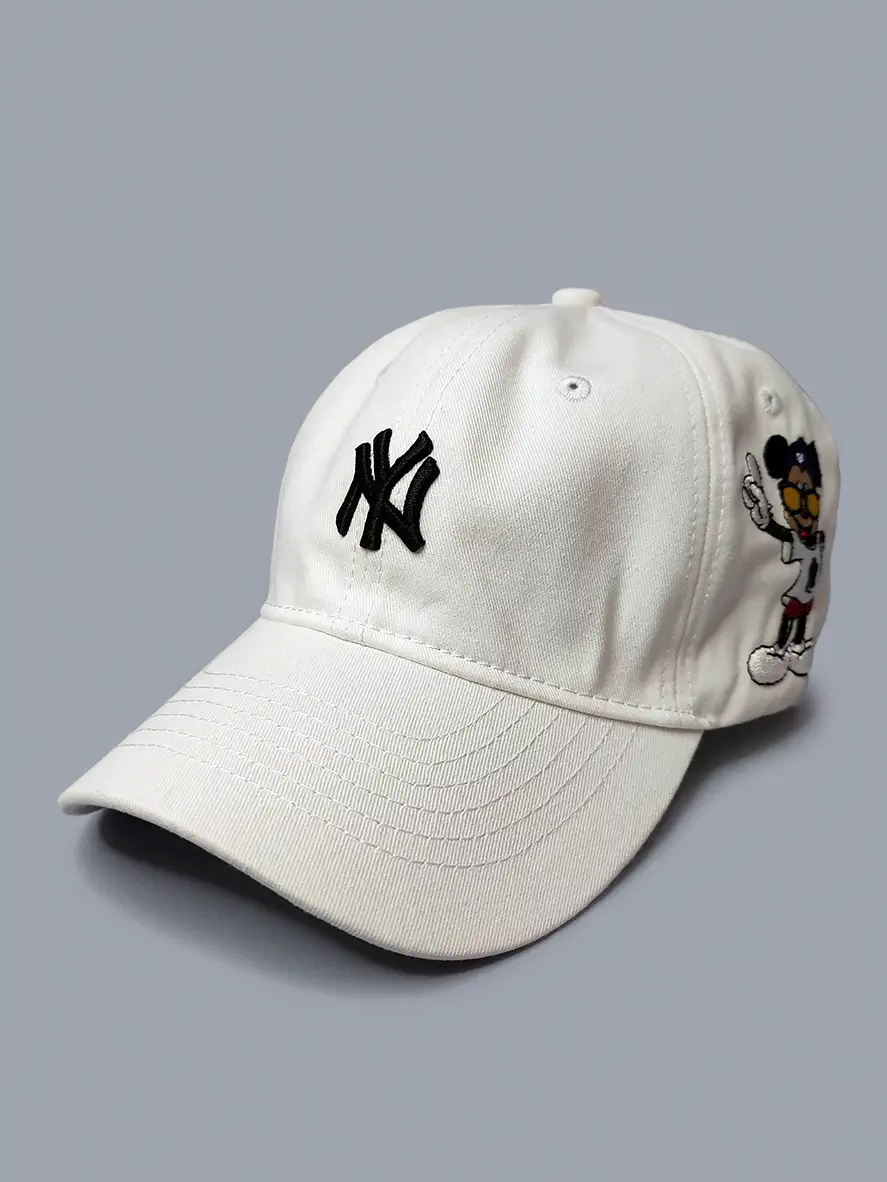 کلاه کپ NY سفید کارتونی