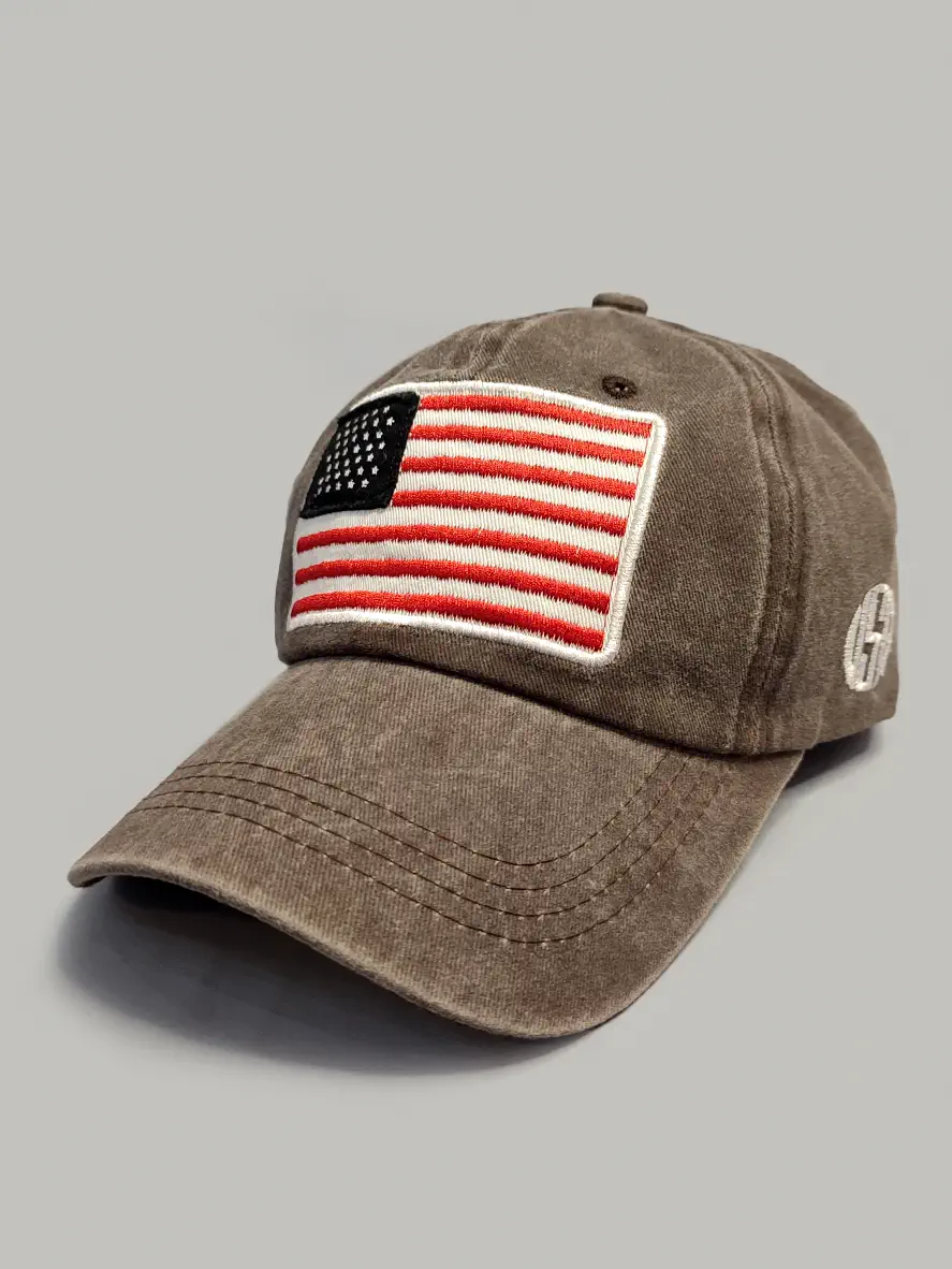 کلاه کپ قهوه ای پرچم آمریکا