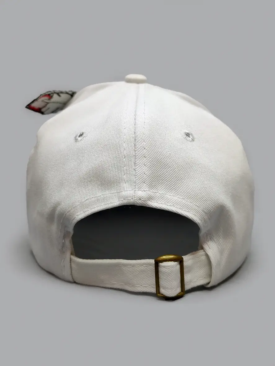 کلاه کپ سفید طرح بیسبال پشت سگکی