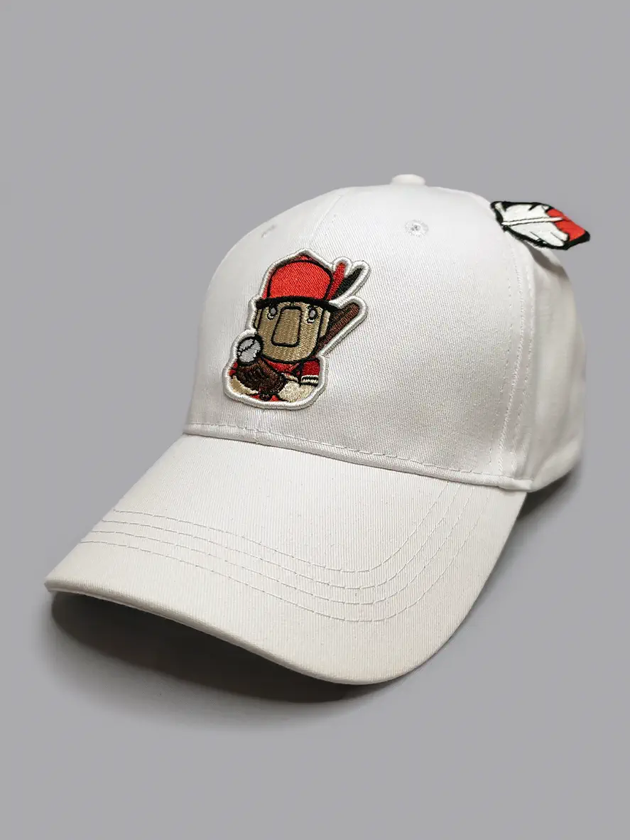 کلاه کپ سفید طرح بیسبال